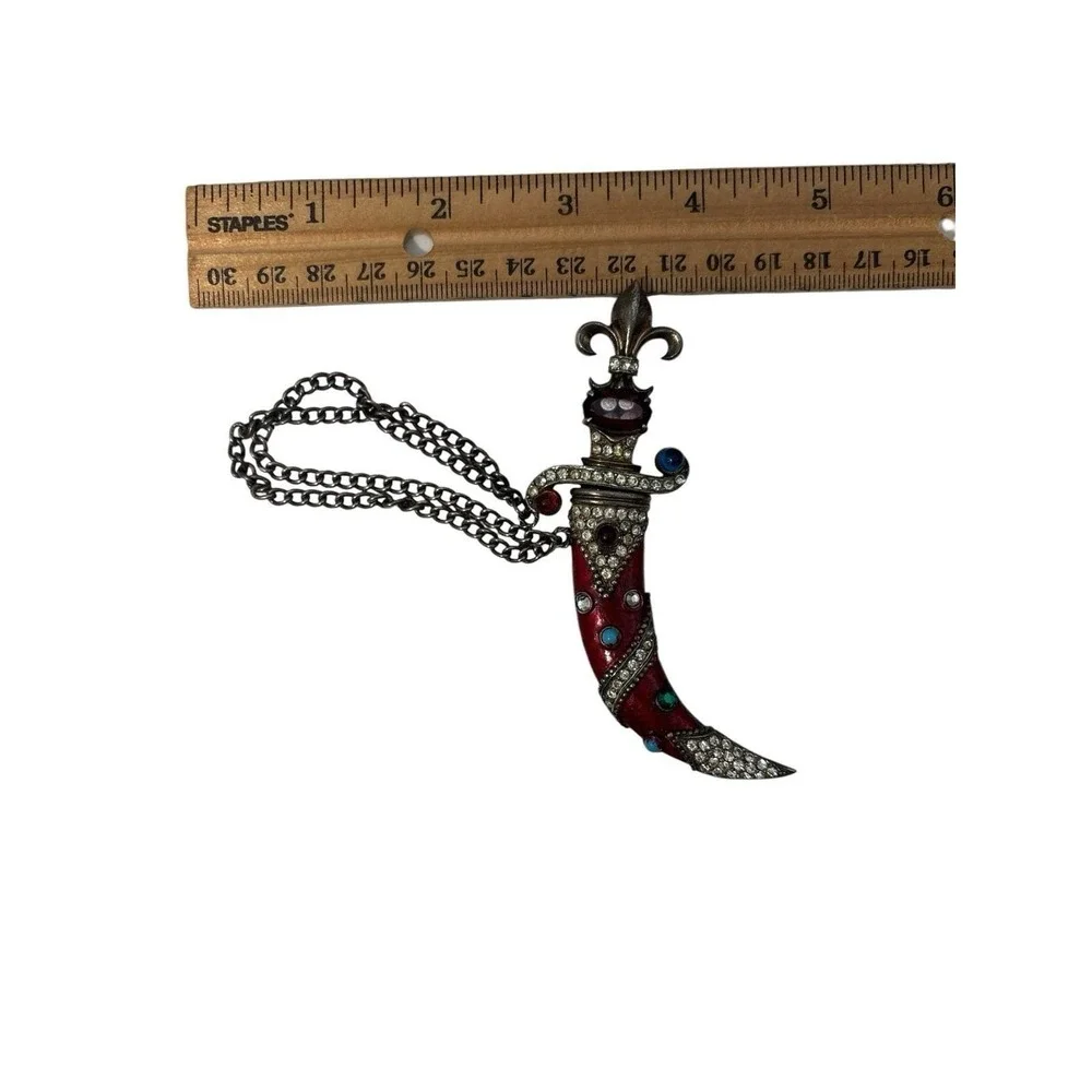 Vintage 1940s Urie Mandle Sterling Enamel‎ Dagger & Sheath Brooch Pin